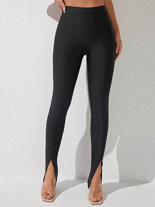 High Waist Slit Skinny Pants Black Trendsi 534a42ec276745578157c8049e6cd268-Max