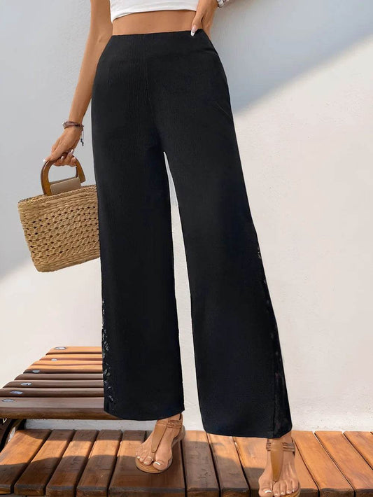 Perfee Lace Detail Wide Leg Pants Black Trendsi 53558b8d-3863-4094-aa60-93dec4a52810-Max