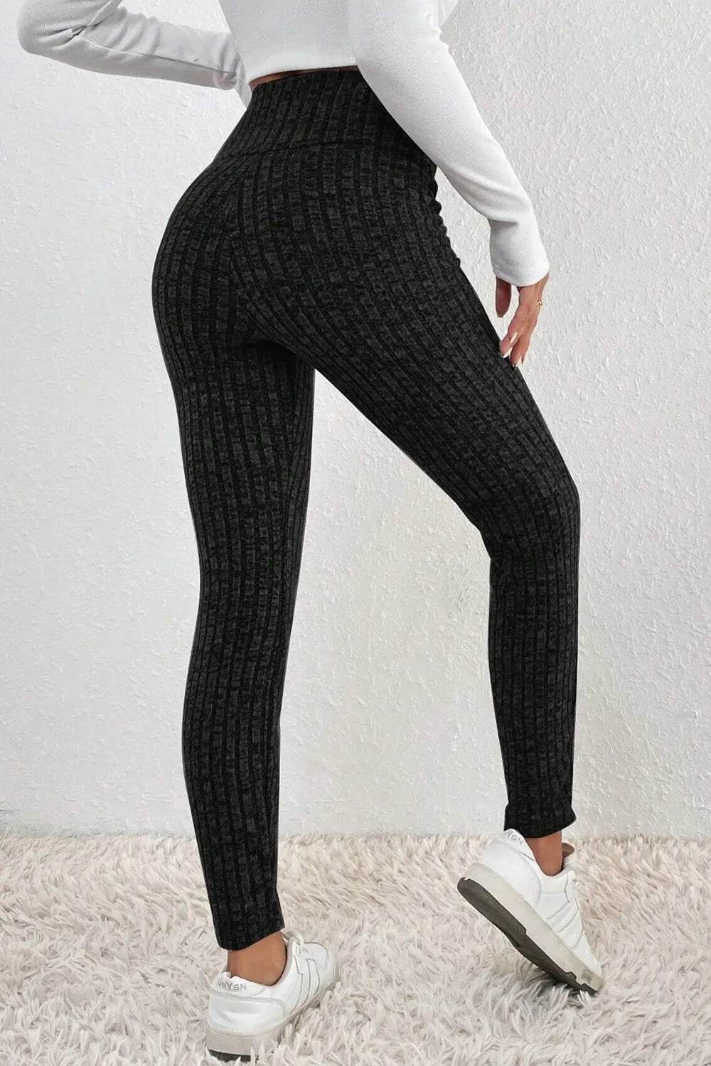 Ribbed High Waist Leggings Trendsi 535f58ad-5cc2-4626-ae49-413660f16a1e-Max