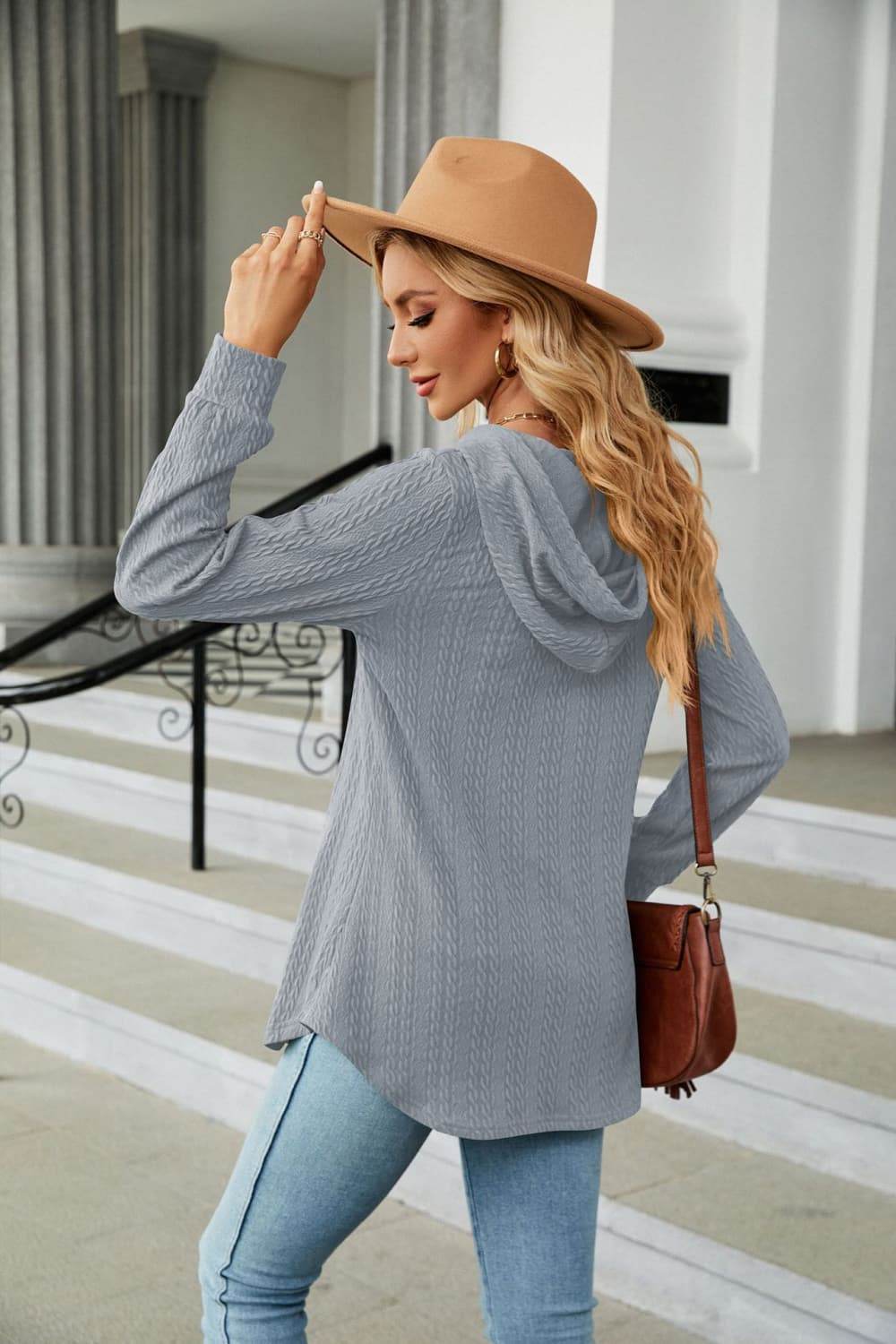 Long Sleeve Hooded Blouse Trendsi 538fe2e68b0f4bbfbbb3880d2081abe9-Max
