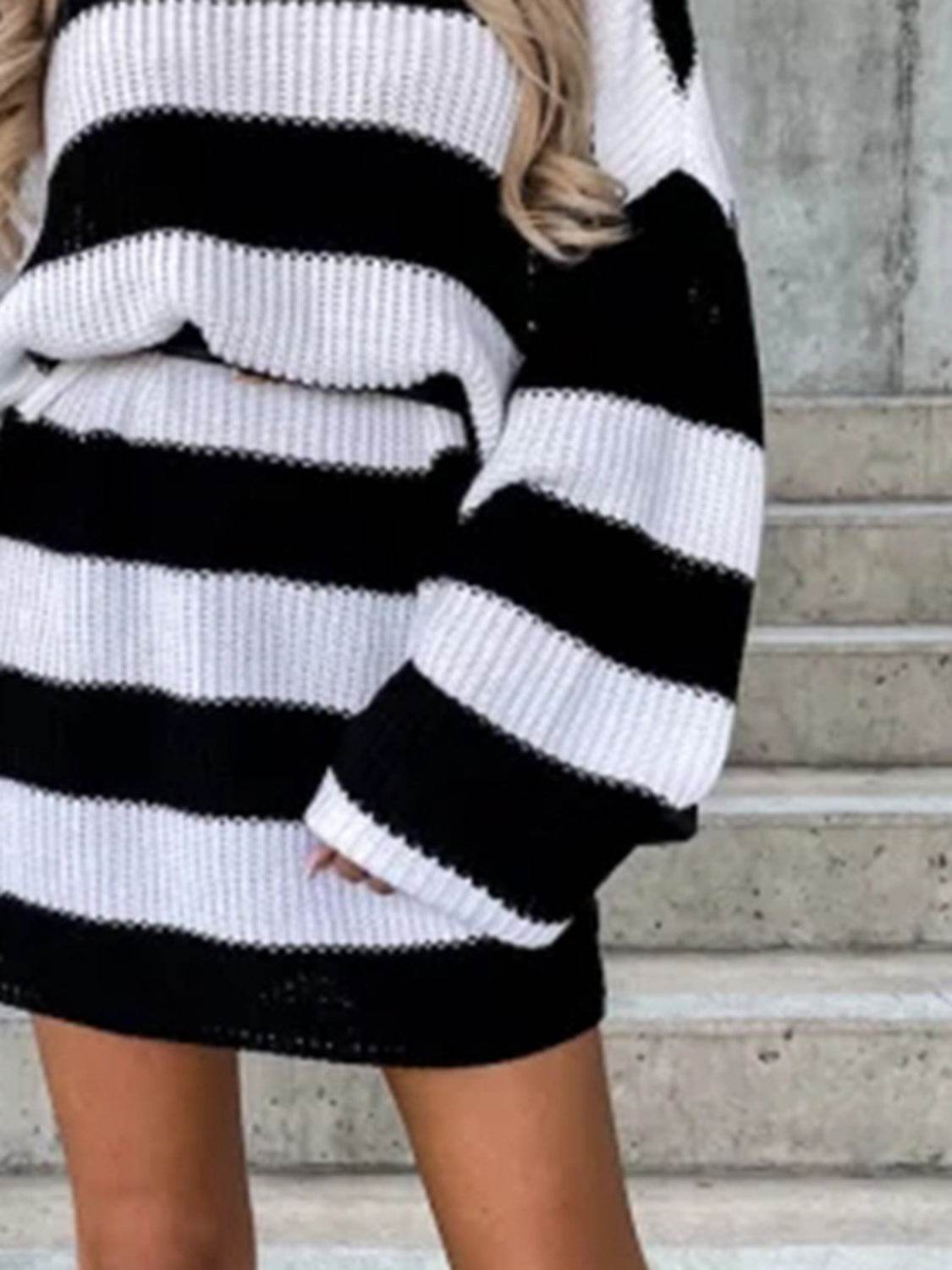 Striped Turtleneck Sweater Dress Trendsi 539364a9290c4b398e71cf6656189d35-Max