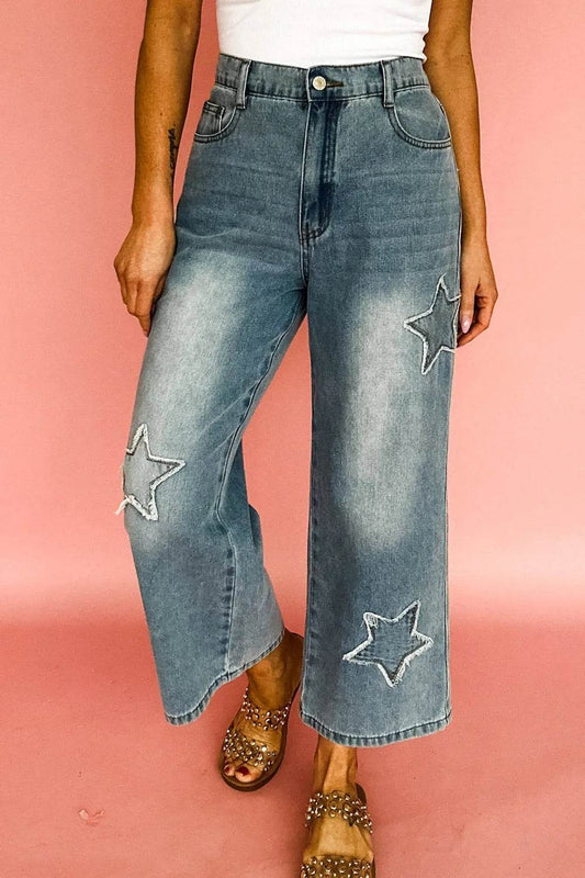 Star Embroidered High Waist Wide Leg Jeans Trendsi 54022f75-ca5e-4a44-80a7-623d0f9cac17-Max-Origin