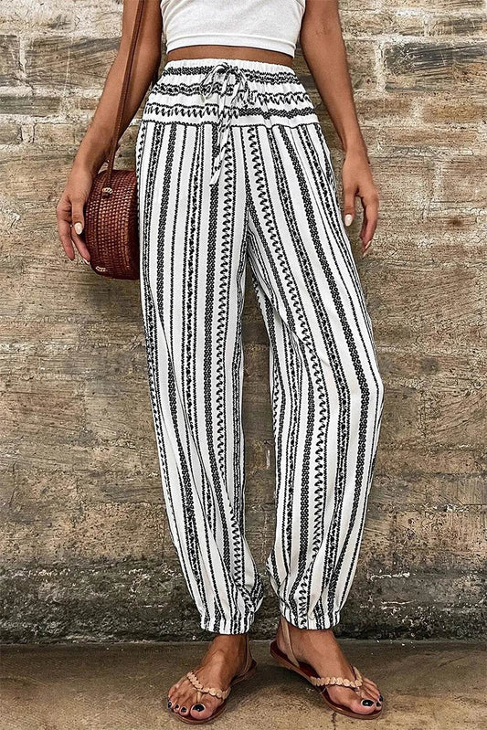 Printed Elastic Waist Pants Trendsi 5408b5be-7205-40da-b4c8-41613a52231a-Max
