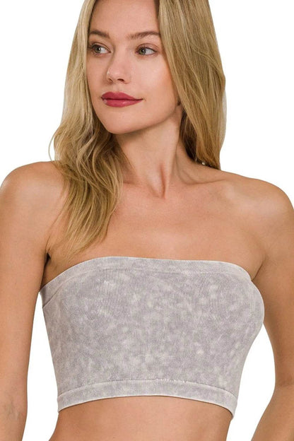 Zenana Washed Ribbed Seamless Tube Top Light Gray Trendsi 54165991-c5fa-434b-be92-b6c7484e6c80-Max-Origin