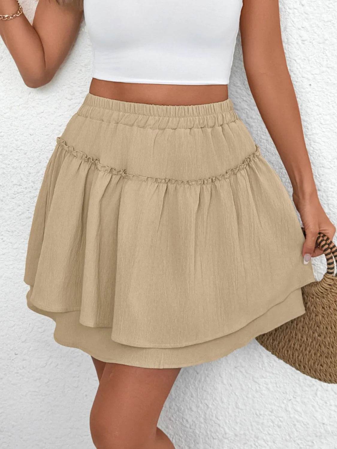 Elastic Waist Layered Skirt Trendsi 54304234-5a41-434b-b97f-1863fac37def-Max-Origin