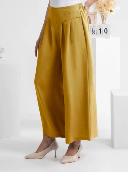 FAM-FAM Wide Leg Elastic Waist Pants Chartreuse Trendsi 54516992-4baf-409d-a99e-9a11f388c0b2-Max