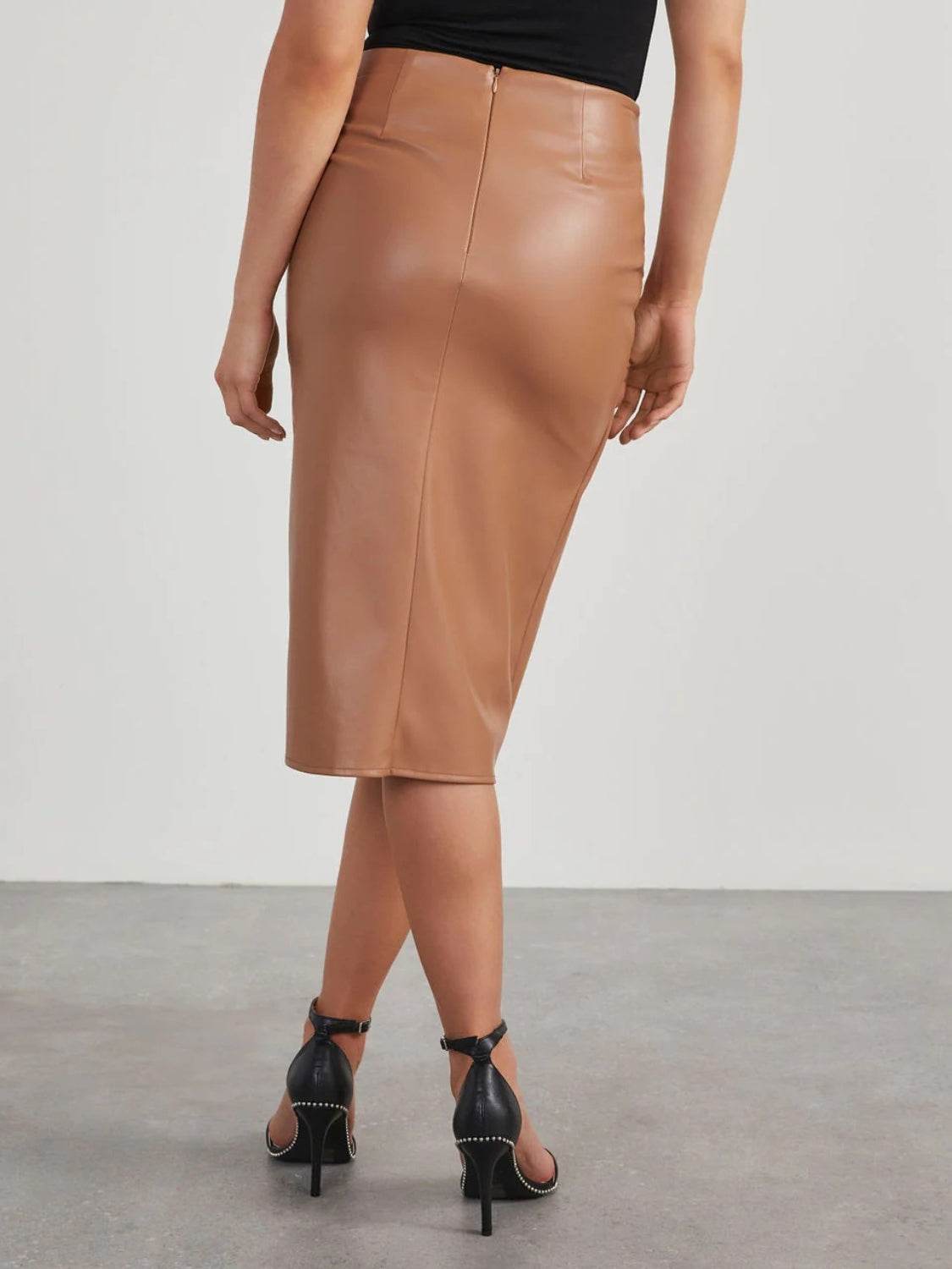 Twist Detail High Waist Skirt Trendsi 545c83e91a1343d6af9278c787b8005c-Max