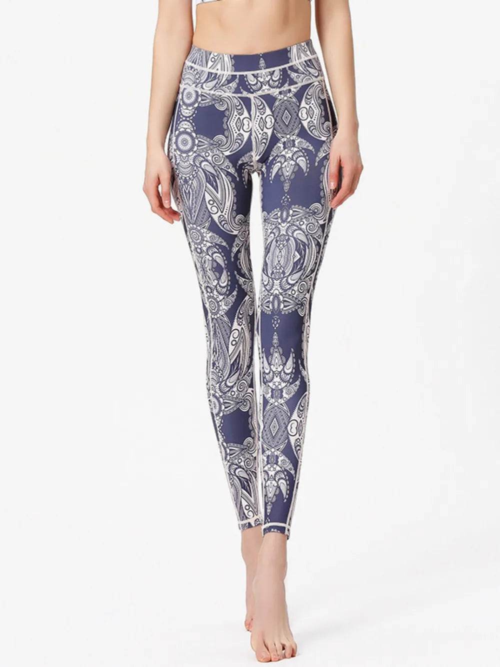 Printed Active High Waist Leggings French Blue Trendsi 5464060a-2244-4c2e-af1c-03afa379e9b1-Max