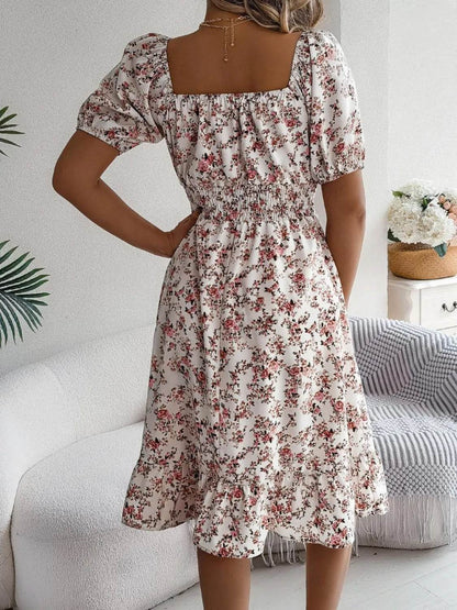 Ruffled Hem Floral Puff Sleeve Dress Trendsi 54805833-c63f-4e0a-9dac-92d1df605d05-Max-Origin