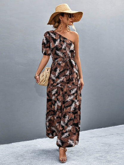Printed Tie Waist One Shoulder Maxi Dress Trendsi 5482339a263240e7ad7129c61273f3f2-Max