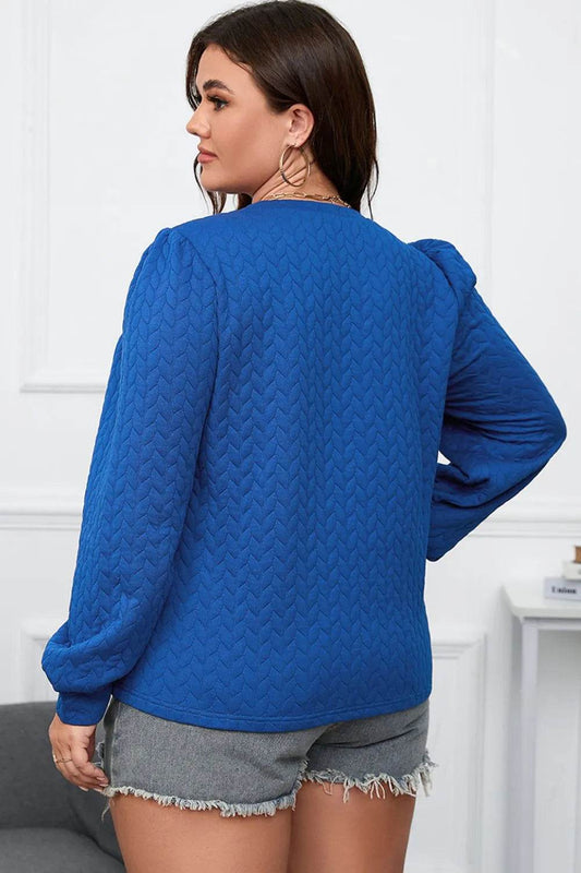 Plus Size Textured Round Neck Long Sleeve Top Trendsi 548cc65a756d472a9aba858e59250579-Max