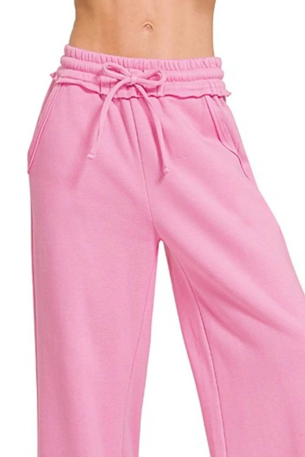 Zenana Fleece Exposed Seam Wide Leg Sweatpants Trendsi 55113bf8-c168-4d90-b8c1-b4c95bc5ce16-Max-Origin