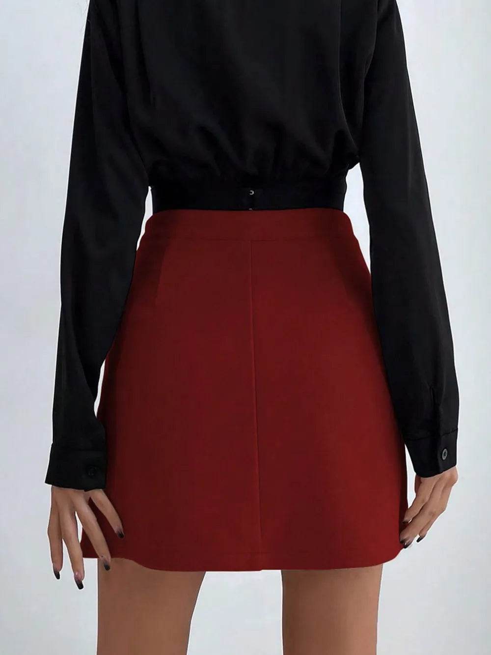 Buttoned Mini Skirt Trendsi 55276b9c-046d-47e3-8c1c-9165808b7ebe-Max