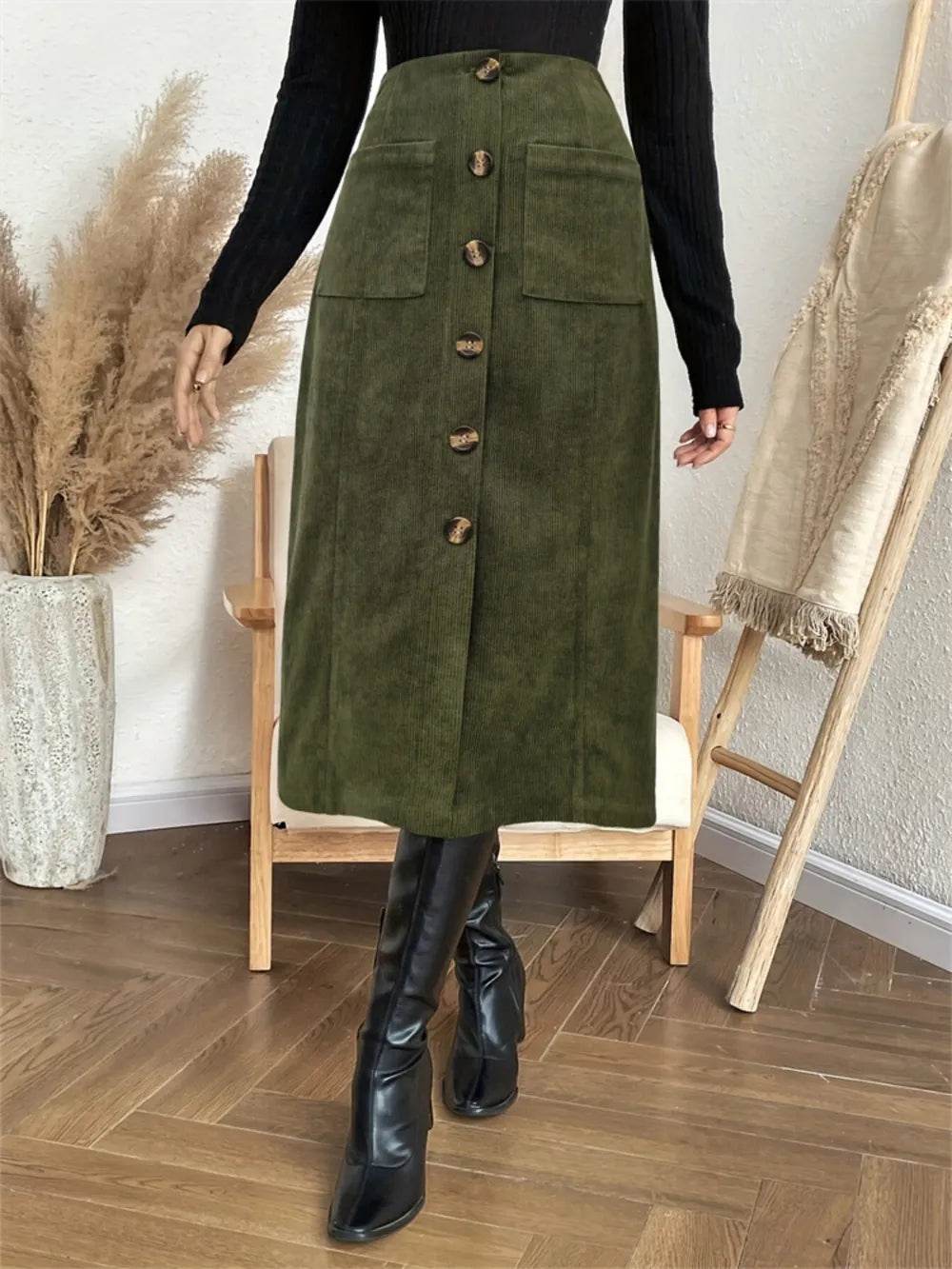 Pocketed Back Elastic Waist Skirt Trendsi 5538f093-20fa-4ddc-9793-6a63584496da-Max