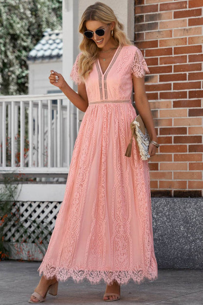 Scalloped Trim Lace Plunge Dress Trendsi 553e90ca411f4f9082b22ef8697ed059-Max