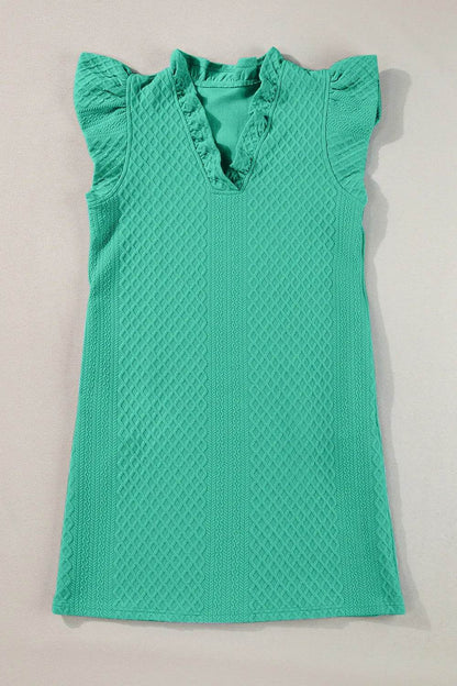 Ruffled V-Neck Cap Sleeve Mini Dress Trendsi 554b849e-5e3a-49cc-9901-d267d1b2ade0-Max