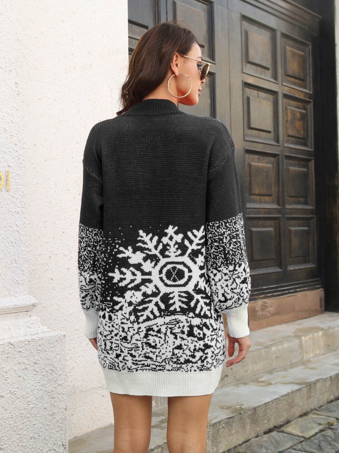 Snowflake Pattern Sweater Dress Trendsi 554d0f6612f3483d93c4138230156efc-Max