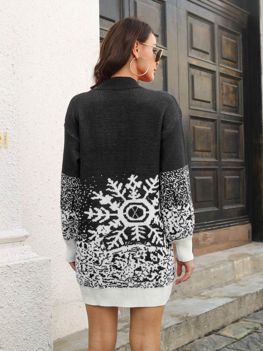 Snowflake Pattern Sweater Dress Trendsi 554d0f6612f3483d93c4138230156efc-Max