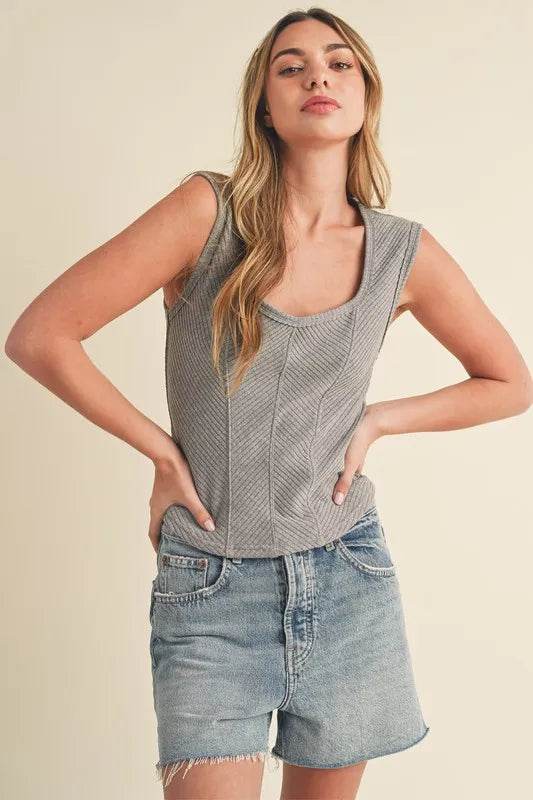Aemi + Co Exposed Seam Ribbed Wide Strap Tank Trendsi 554d41e4-1bec-468d-a627-e02afd58a94f-Max