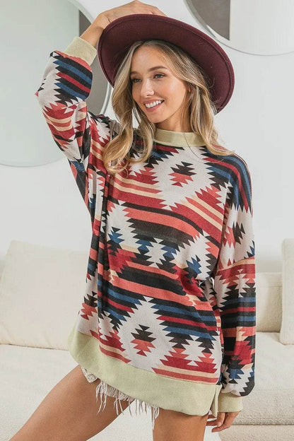 BiBi Aztec Print Mirr Mock Neck Lslv Top Trendsi 55920fcf246b4e409439464f90dea46b-Max-Origin