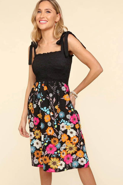 Haptics Smocked Cami Floral Dress Black Trendsi 55f7540a-450d-49ed-aa23-207ea50092f8-Max