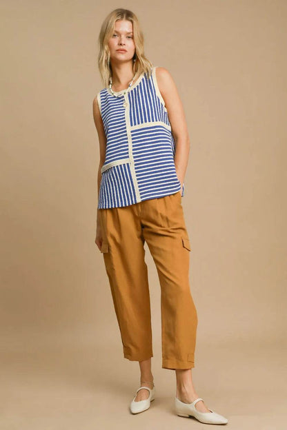 Umgee Round Neck Texture Striped Tank Trendsi 560b696f-0e51-4a13-b899-2f1e5efaf42a-Max