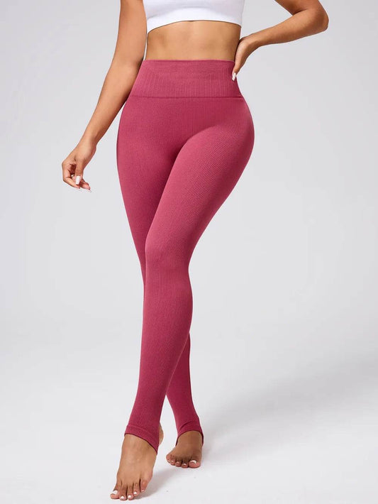 High Waist Stirrup Active Leggings Deep Rose Trendsi 562a8482-55d0-4a8e-8263-a58330edfc80-Max