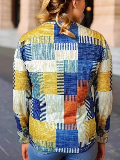 Color Block Zip Front Long Sleeve Top Trendsi 56432f029c3c48cab1ed4c78d4670cbf-Max-Origin