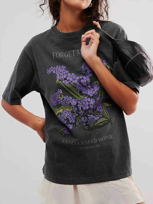 Graphic Round Neck Half Sleeve T-Shirt Dark Gray Trendsi 5658d783-26e0-4028-a2fd-c709dc652583-Max-Origin