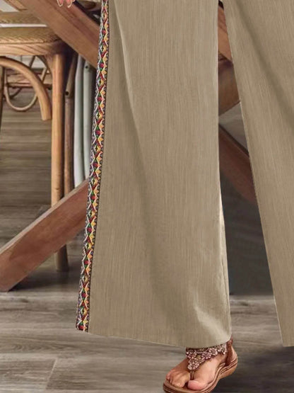Bohemian Wide Leg Embroidered Side Stripe Pants Trendsi 56853292-9cd0-4b2f-97e5-e31d0543b223-Max-Origin