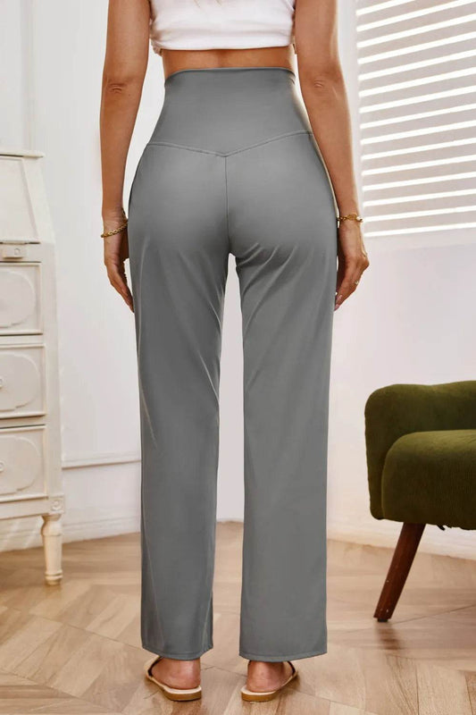 High Waist Wide Leg Pants with Pockets Trendsi 56b6b419-a8de-4b12-9585-4930eed045f4-Max