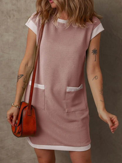 Round Neck Cap Sleeve Mini Dress Dusty Pink Trendsi 5706f650-fb1c-45c1-a765-0f79290cb59a-Max-Origin