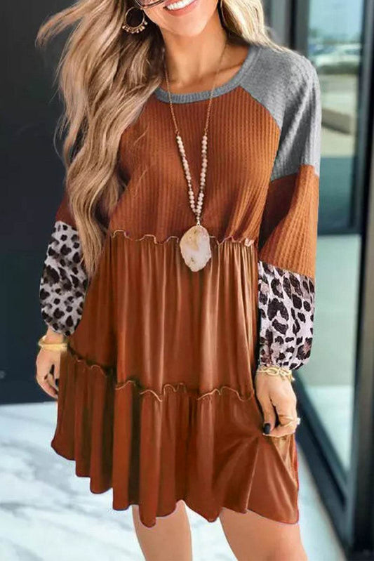 Round Neck Frill Trim Dress Trendsi 57261f2078b841d3891a94a1b4acfa69-Max