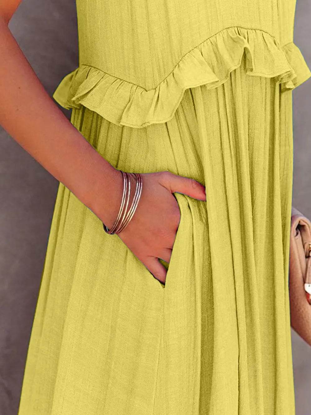 Ruffled Sleeveless Tiered Maxi Dress with Pockets Trendsi 57447894-036a-487c-8f93-3de5e377d930-Max