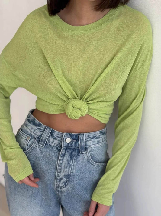 Knotted Long Sleeve T-Shirt Trendsi 575e0aa06abd40feabe57ec0f526848e-Max-Origin