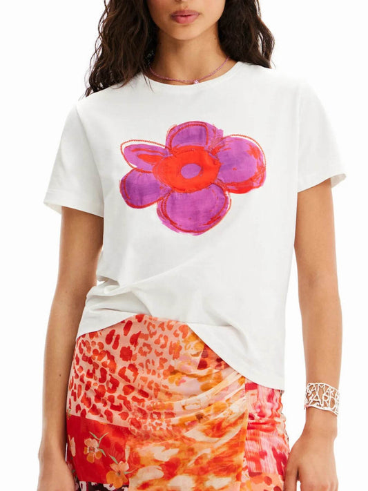 Flower Graphic Round Neck T-Shirt White Trendsi 576c98c21e14437eae6a3fbe7c732476-Max-Origin
