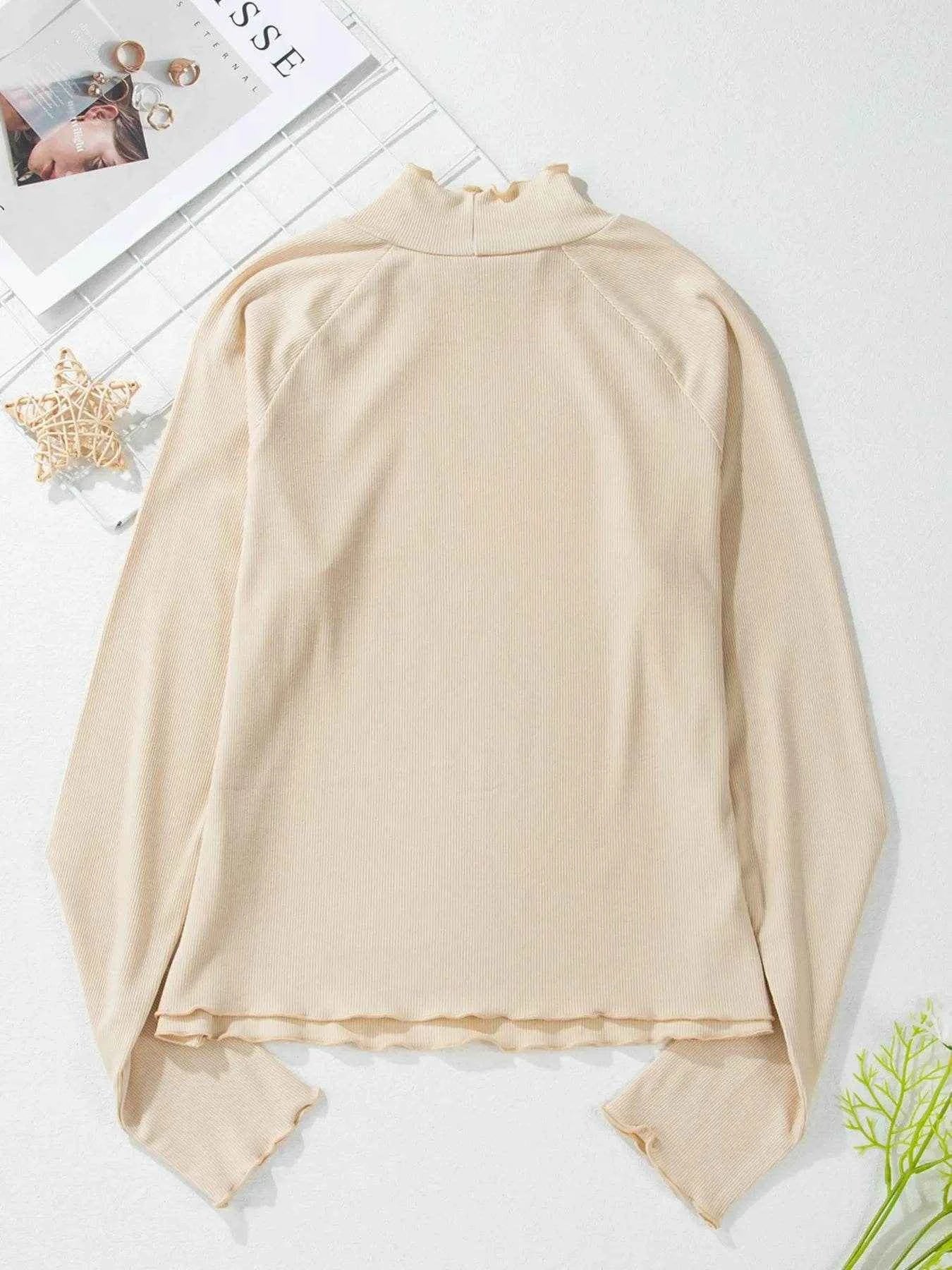 Ribbed Knit Lettuce Trim Mock Neck Long Sleeve Top Trendsi 5775791b8ae0418db15cc9ba6f47fbe1-Max-Origin