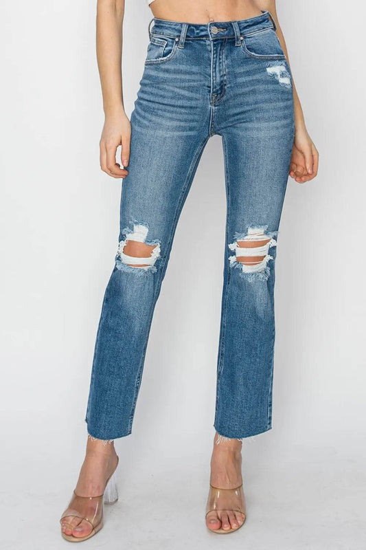 RISEN High Rise Distressed Ankle Jeans Medium Trendsi 577fc99d-352e-4fad-acd9-90ef8bd1b86a-Max