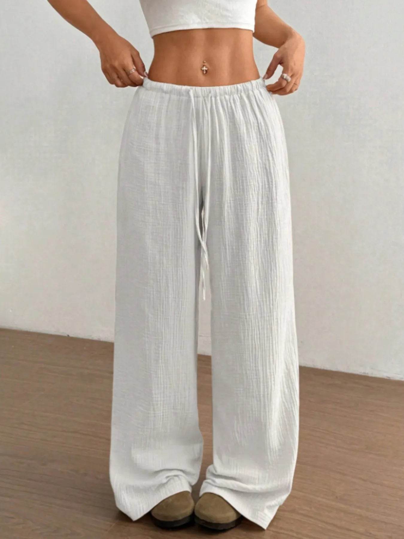 Wide Leg Drawstring Casual Pants White Trendsi 5781033e85ce4a5687913062632aa8f4-Max-Origin