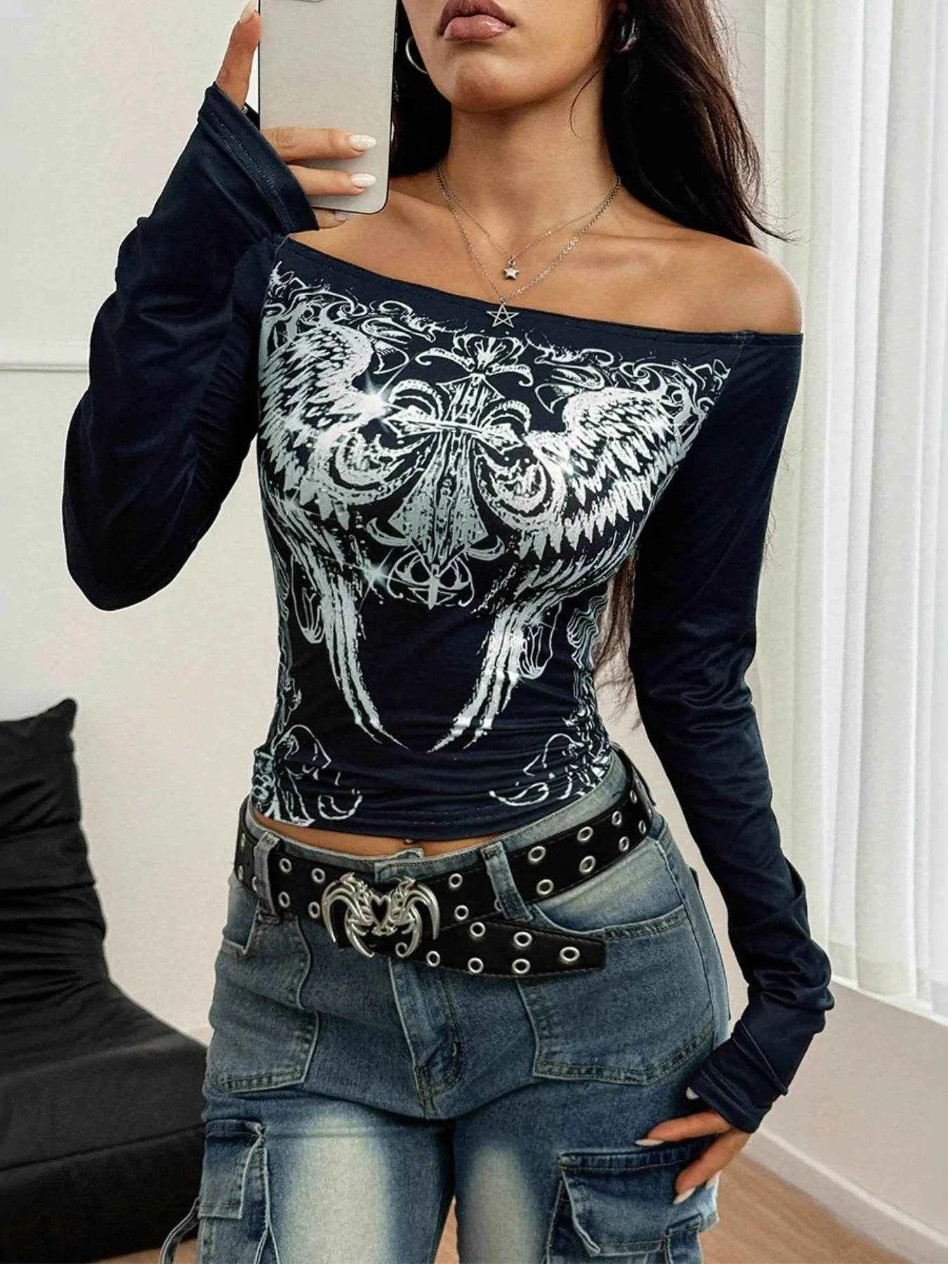 Off-Shoulder Long Sleeve T-Shirt Black Trendsi 57b77b09b7fa4a10a67e64048da0eee6-Max-Origin