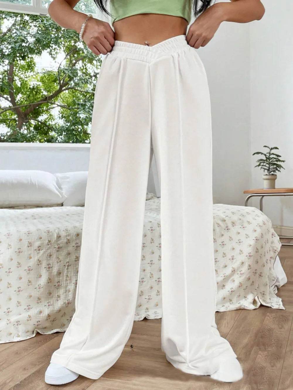 Elastic Waist Wide Leg Pants White Trendsi 5855adb9-b78d-48f7-8106-45286b0d62b0-Max