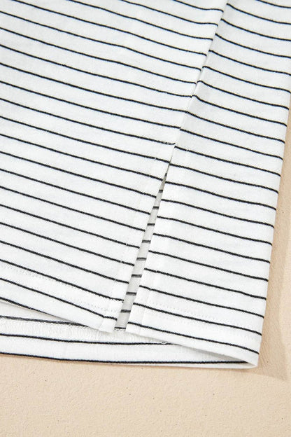 Stripe Cap Sleeve Crew Neck Casual Tee with Chest Pocket Trendsi 58d8cb64-bffd-4ef6-9e9e-10f7accc4868-Max-Origin