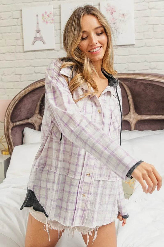 BiBi Casual Check Shirts With Hood Trendsi 58dec7fce372434baa1a7752d84ae67b-Max-Origin