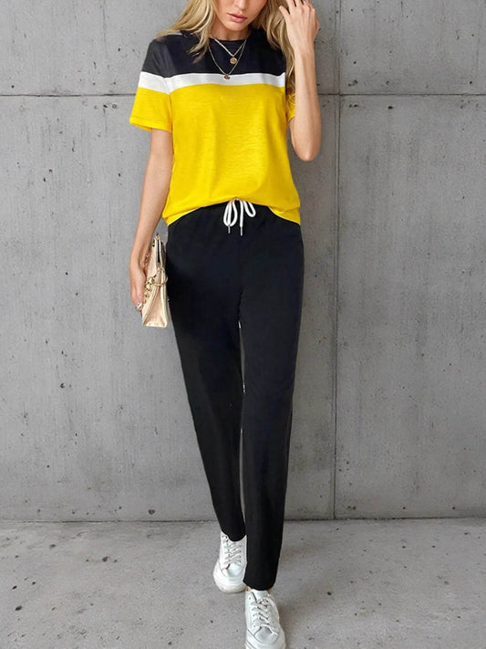 Casual Color Block Top and Pants Set Trendsi 59061080f8c64f4eacf67e95821cd7b7-Max-Origin