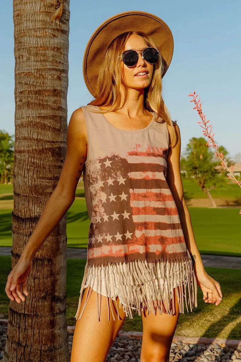 BiBi American Flag Print Knit Sleeveless Top Trendsi 59266075ef17425a99ab6211afe80e2f-Max-Origin