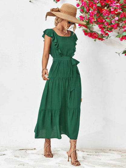 Tie Belt Ruffled Tiered Dress Trendsi 592e36d6644e4356a5044f920a46d332-Max