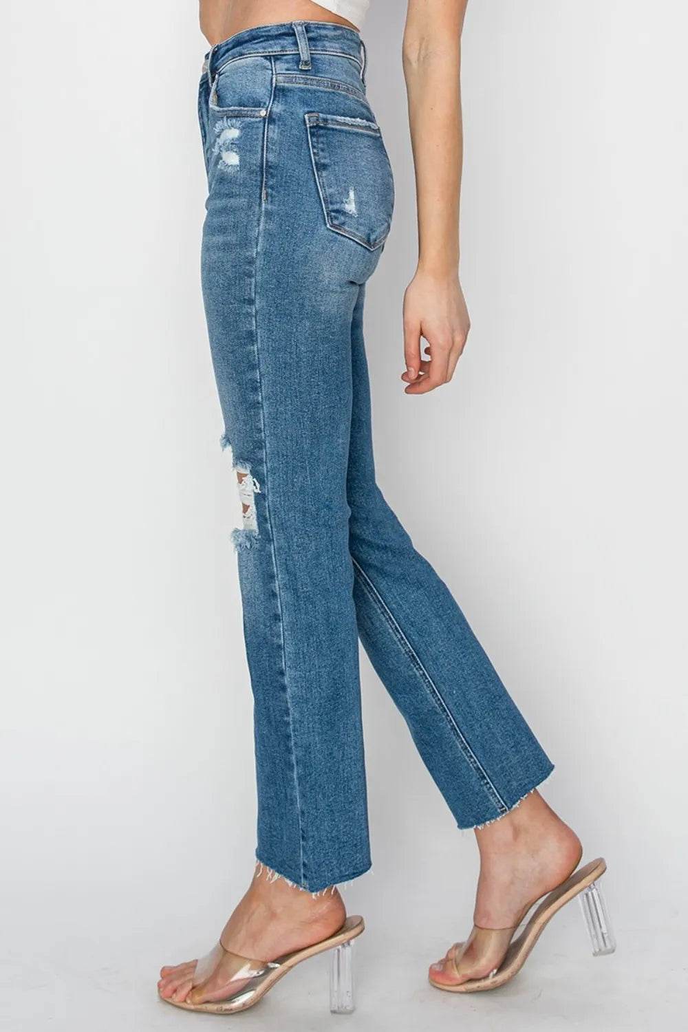 RISEN High Rise Distressed Ankle Jeans Trendsi 5937875d-e3e3-412a-861a-2bb19bd26b59-Max