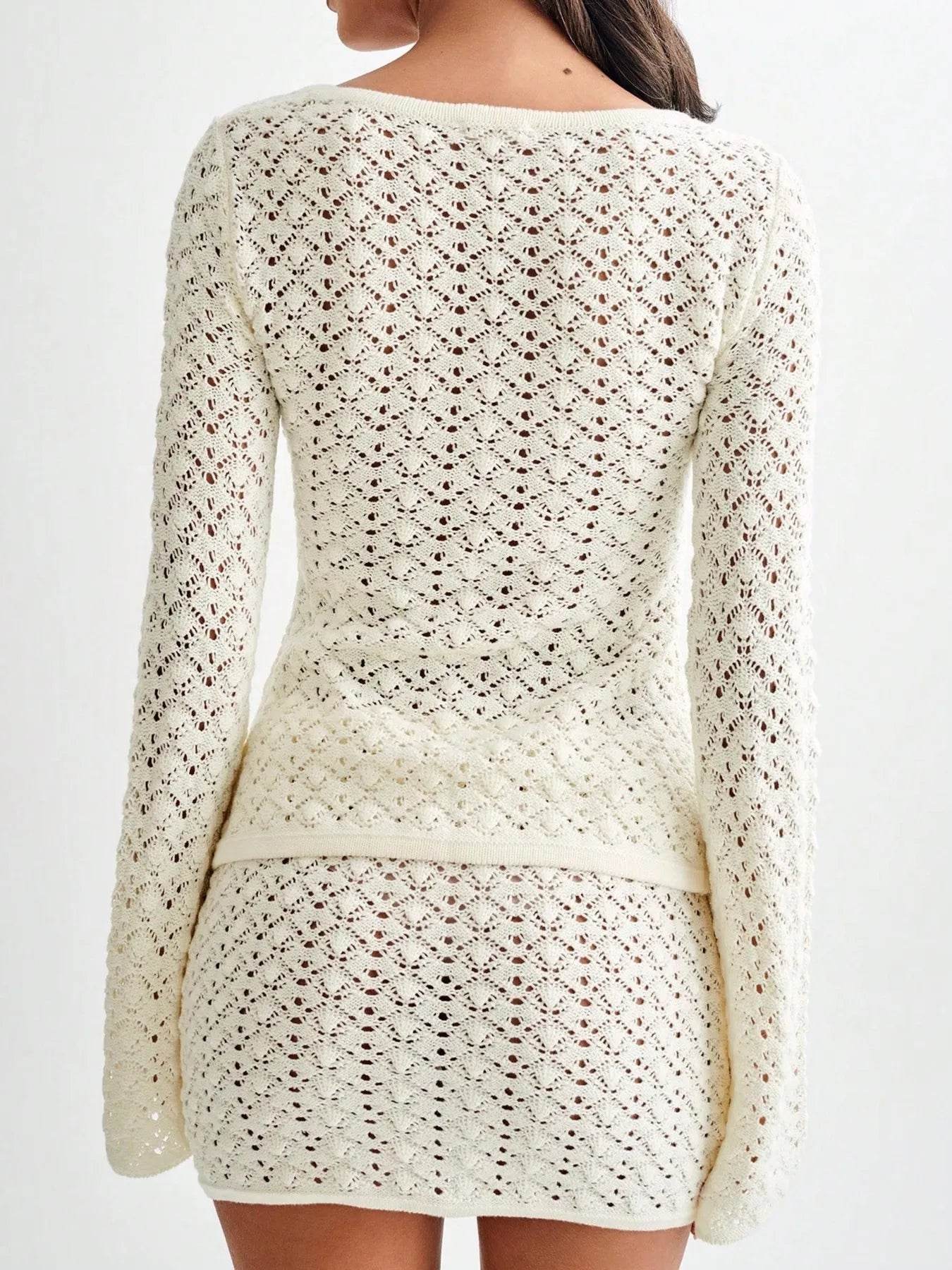 Button Up Crochet Cardigan and Skirt Sweater Set Trendsi 59534d899b5b44879a205c96a6dd6a4c-Max-Origin