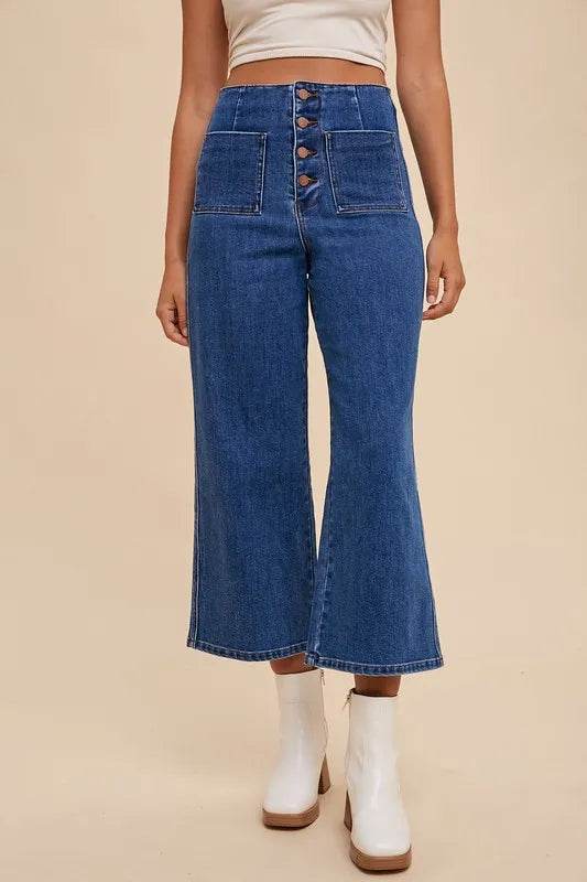 Annie Wear Button Fly High Waist Jeans Dark Trendsi 597db6bc-c16b-4f20-a0c6-5f2331640377-Max