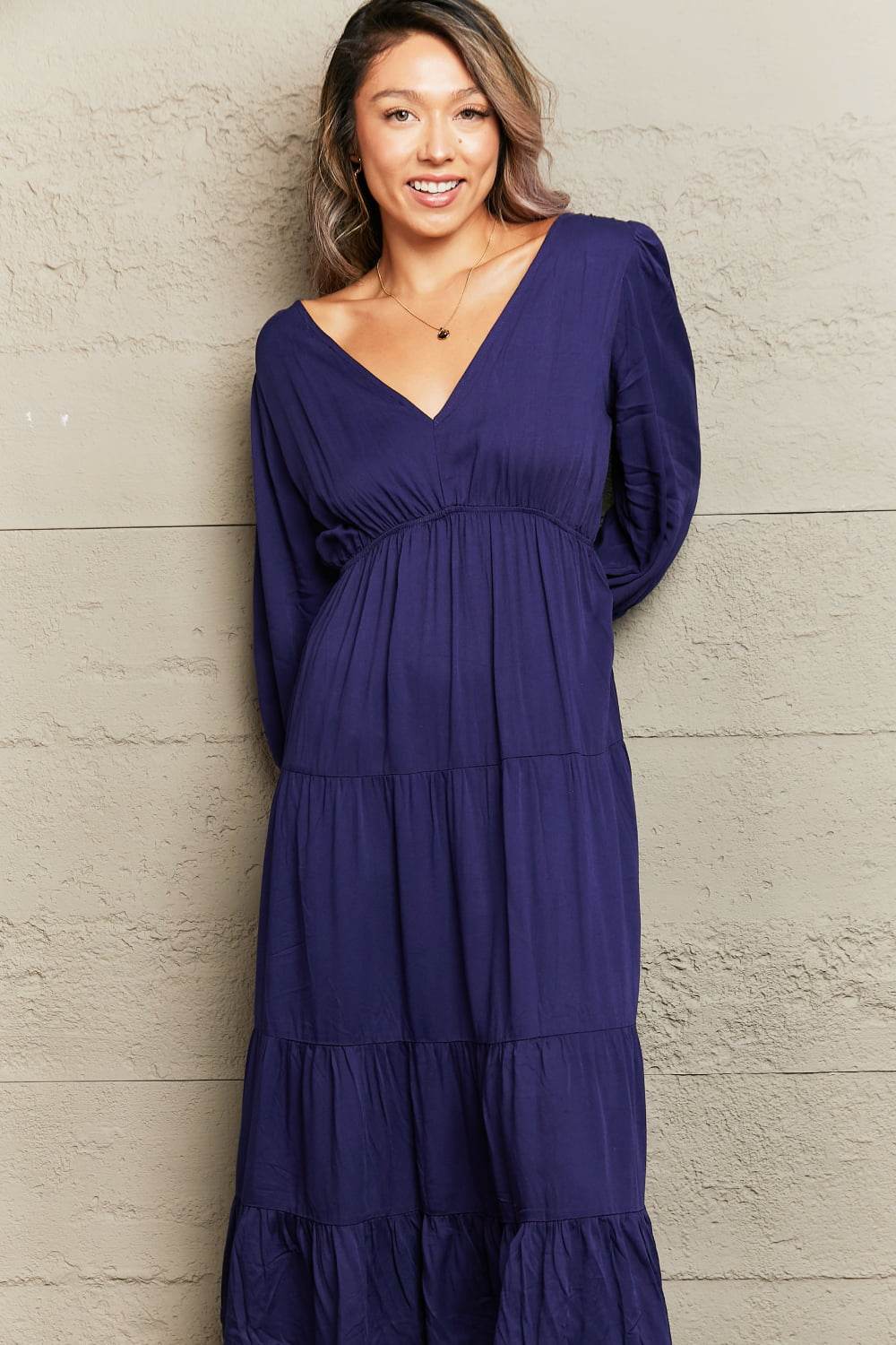 Perfee Tied Backless Tiered Midi Dress Trendsi 59b43ae3f8c04af5b1d8b89e979b8795-Max